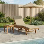 vidaXL Transat Marron et beige Polyester