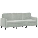 vidaXL Ensemble de canapés 3 Pièces avec coussins gris clair velours