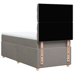 vidaXL Sommier à lattes de lit avec matelas Taupe 100x200 cm Tissu