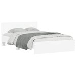 vidaXL Cadre de lit avec tête de lit et LED blanc 120x190 cm