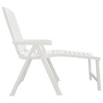 vidaXL Chaise longue blanc plastique