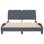 vidaXL Cadre de lit avec lumières LED gris foncé 140x190 cm velours