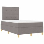 vidaXL Lit à ressort LED avec matelas Taupe 120 x 190 cm tissu