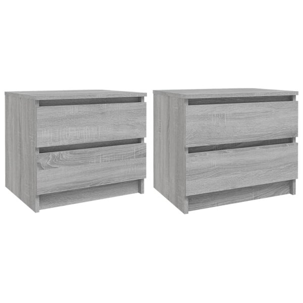 vidaXL Tables de chevet 2 Pièces Sonoma gris 50x39x43 5cm Bois ingénierie
