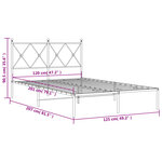 vidaXL Cadre de lit métal sans matelas et tête de lit blanc 120x200 cm