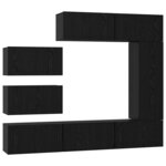 vidaXL Ensemble meuble TV 8 Pièces Chêne noir Bois d'ingénierie