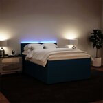 vidaXL Sommier à lattes de lit et matelas bleu 140x190 cm velours