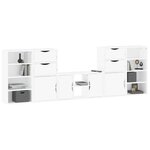 vidaXL Meubles TV 5 Pièces avec rangement ODDA blanc bois de pin massif