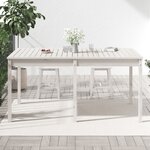 vidaXL Table de jardin blanc 159 5x82 5x76 cm bois massif de pin