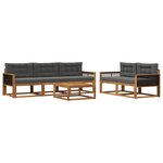 vidaXL Ensemble de canapés d'extérieur 6 Pièces Naturel et Anthracite
