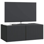 vidaXL Meuble TV mural Noir 78 5 x 41 x 30 cm Bois d'ingénierie