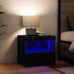 vidaXL Cabinet de chevet Chêne noir 50 x 40 x 45 cm Bois d'ingénierie