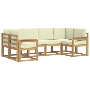 vidaXL Ensemble de canapés d'extérieur 6 pc Blanc et crème