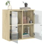 vidaXL Armoire murale avec portes en verre chêne sonoma 68x37x68 5 cm
