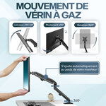 ACROPAQ Support Écran PC 17" à 27- Bras Moniteur Universel à Ressort- Rotation 360°- Epaisseur Bureau 10-80mm- Montage Rapide- Noir