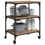 vidaXL Chariot de cuisine Chêne artisanal 60 x 41 x 76 cm