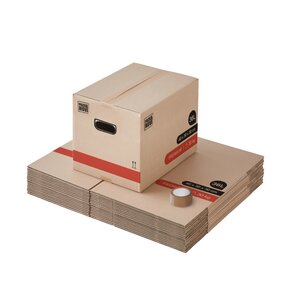 Pack and Move- Lot 20 Cartons Déménagement Livres Premium - 40 X 30 X 30 Cm - Extrême Résistance 30 KG - Double Épaisseur - 1 Adhésif Offert