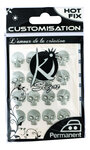 Clou Tête de mort (Skull) thermocollant 12x10mm Argenté 16 Pièces