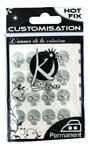 Clou tête de mort (skull) thermocollant 12x10mm argenté 16 pièces