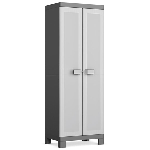 Keter armoire de rangement avec étagères logico noir et gris 182 cm