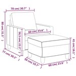 vidaXL Fauteuil avec repose-pied Noir 60 cm Similicuir