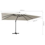 vidaXL Parasol déporté avec lumières LED Aluminium 400x300 cm sable