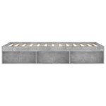 vidaXL Cadre de lit gris béton 180x200 cm super king