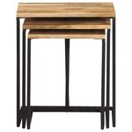 vidaXL Tables gigognes 3 Pièces bois massif d'acacia