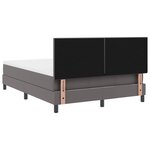 vidaXL Lit à ressorts avec matelas gris - 140x200 cm  simili cuir