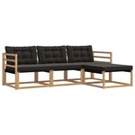 vidaXL Ensemble de canapés d'extérieur 4 pc Blanc et noir