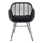 6 fauteuils en polyrotin noir TRIESTE