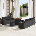 vidaXL Ensemble de canapé de jardin 10 Pièces Noir polyrotin