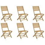 vidaXL Chaises pliables de jardin lot de 6 bois massif d'acacia
