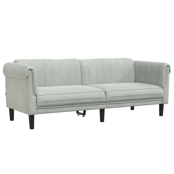 vidaXL Canapé à 3 places gris clair velours