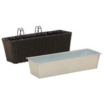 vidaXL Garde-Corps 2 Pièces Noir 50 x 17 x 17 cm Métал