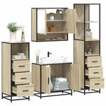 vidaXL Ensemble de meubles de salle de bain 4 Pièces chêne sonoma