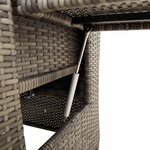 vidaXL Chaise de jardin inclinable avec table d'appoint gris polyrotin