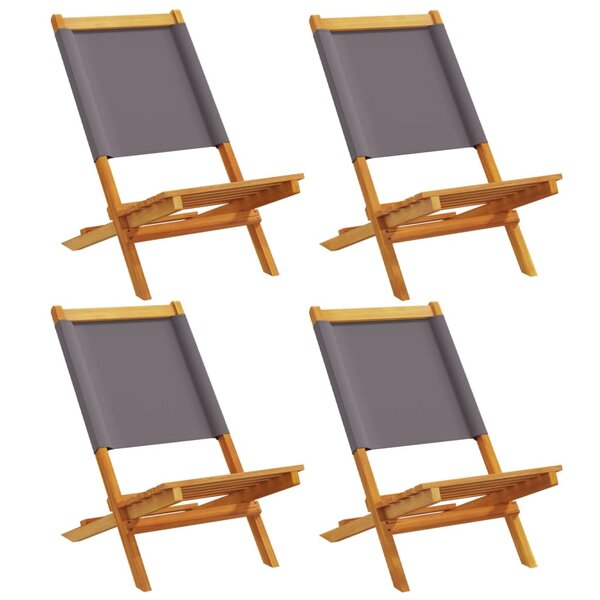 vidaXL Chaises de jardin pliantes lot de 4 tissu et bois massif