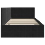 vidaXL Cadre de lit d'angle avec tête de lit Noir 100 x 200 cm Velours