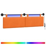 vidaXL Tête de lit suspendue Orange Tissu en velours côtelé