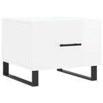 vidaXL Tables basses 2 Pièces blanc brillant 50x50x40cm bois d'ingénierie