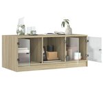 vidaXL Table basse avec portes en verre chêne sonoma 102x50x42 cm