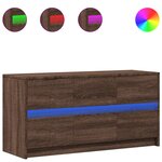 vidaXL Meuble TV avec LED chêne marron 100x34x50 cm bois d'ingénierie