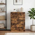 vidaXL Armoire à tiroirs Chêne fumé 66 x 34 5 x 87 cm
