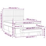 vidaXL Sommier à lattes de lit avec matelas Taupe 140x200 cm Tissu