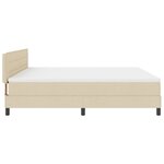 vidaXL Lit à ressorts avec matelas et LED crème 200x200 cm en tissu
