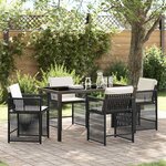 vidaXL Ensemble de salle à manger pour jardin 5 Pièces Noir polyrotin