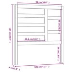 vidaXL Tête de lit Noir 106x4x104 cm Bois massif de pin