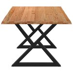 vidaXL Table à manger avec bord vivant 200x100x74 cm bois massif chêne