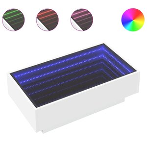 vidaXL Table basse avec LED blanc 90x50x30 cm bois d'ingénierie